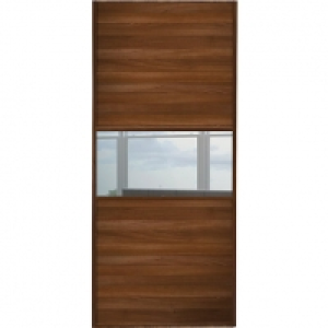 Wickes Sliding Wardrobe Door Fineline Walnut Panel & Mirror  &pound;150.00