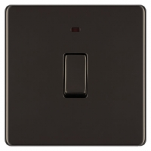 Wickes 20A Double Pole Switch + LED 1 Gang Black Nickel Scre £9.00