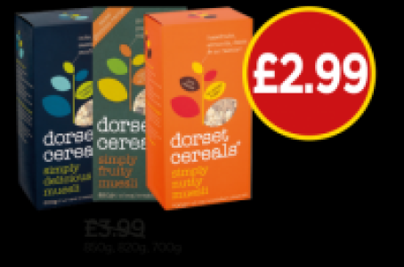 Dorset Cereals Simply Delicious Muesli, Simply Fruity Muesli £2.99