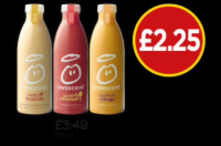 Innocent Smoothie Totally Tropical, Seriously Strawberry, Ma £2.25