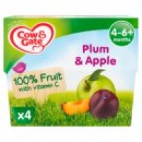 Asda Cow & Gate Plum & Apple 100% Fruit Pots 4m+