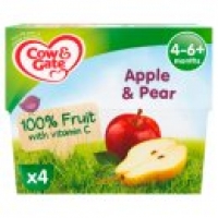 Asda Cow & Gate Apple & Pear 100% Fruit Pots 4m+