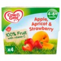 Asda Cow & Gate Apricot & Strawberry 100% Fruit Pots 4m+