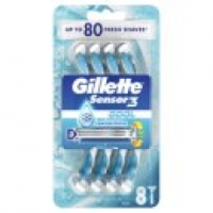 Gillette Sensor3 Cool Mens 3-Bladed Disposable Razor 8 Pack