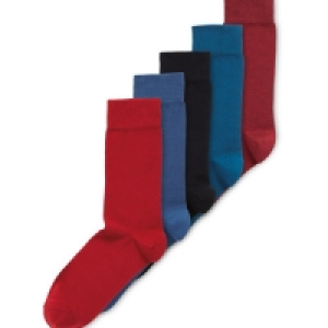 Aldi  Mens Red/Blue Socks 5 Pack