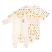 Aldi  Organic Fox Baby Sleep Suits 3 Pack