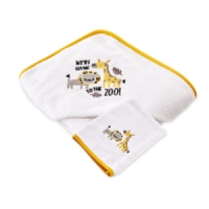 Zoo Hooded Towel With Wash Mitt