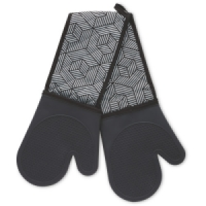 Aldi  Black Geo Silicone Double Oven Glove