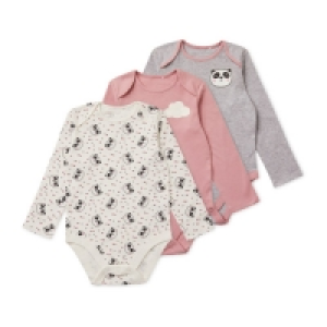 Aldi  Baby Bodysuit Organic 3 Pack Panda