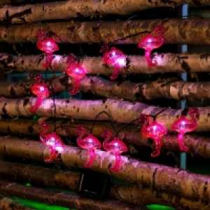 QDStores  Bright Garden 10 Pack Flamingo Solar Lights