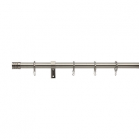 Wickes  Universal Curtain Pole with Stud Finials - Satin Steel 28mm 