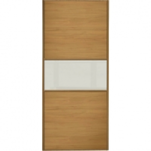 Wickes  Wickes Sliding Wardrobe Door Fineline Oak Panel & Arctic Whi