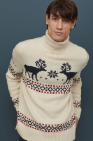  Jacquard-knit polo-neck jumper £7.00