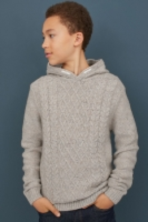  Cable-knit hooded jumper £10.00