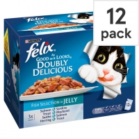 Tesco  Felix As Good As It Looks Cat Food Doubly Delicious Fish 12X