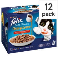 Tesco  Felix As Good As It Looks Cat Food Meat Selection In Gravy 1