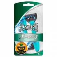 Asda Wilkinson Sword Xtreme 3 Sensitive Mens Disposable Razors 4 Pack