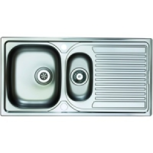Wickes 1 1/2 Bowl Reversible Kitchen Sink Stainless Steel £119.00