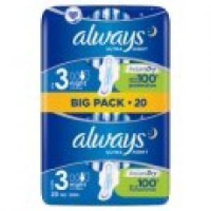 Always Ultra Night (Size 3) Sanitary Towels Wings