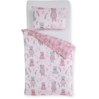 Aldi  Pink Bear Toddler Duvet Set