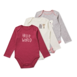 Aldi  Baby-Bodysuit 3 Pack Grey Star