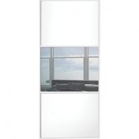 Wickes  Wickes Sliding Wardrobe Door Wideline White Panel & Mirror -
