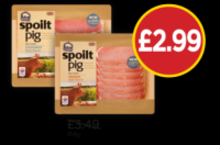 Spoilt Pig Dry Cured Unsmoked Back Bacon, Dry Cured Smoked B £2.99