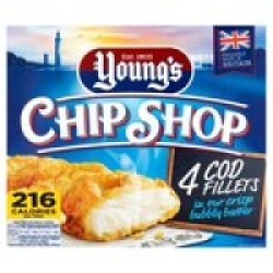 Youngs Chip Shop 4 Cod Fillets &pound;3.50