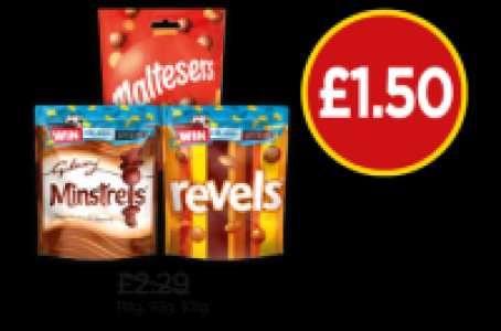 Budgens  Minstrels Pouch, Maltesers Pouch, Revels Pouch