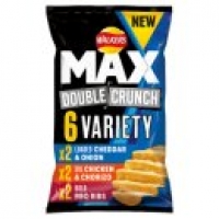 Asda Walkers Max Double Crunch Variety Crisps 6 Pack