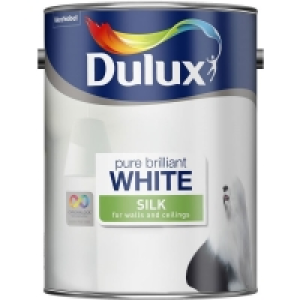 Dulux Silk Emulsion Paint Pure Brilliant White 5L £12.00
