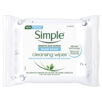 Wilko  Simple Water Boost Cleansing Wipes 25 pack