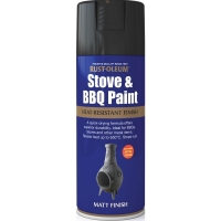 Wilko  Rust-Oleum Black Matt Stove and BBQ Spray Paint 400ml