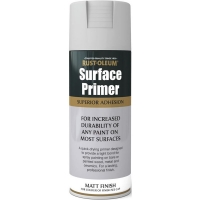 Wilko  Rust-Oleum Grey Matt Finish Surface Primer Spray Paint 400ml