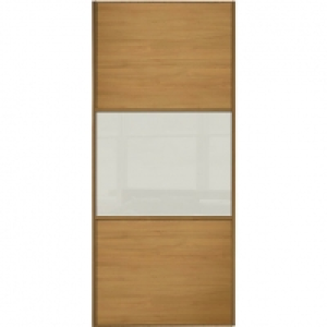 Wickes  Wickes Sliding Wardrobe Door Wideline Oak Panel & Arctic Whi