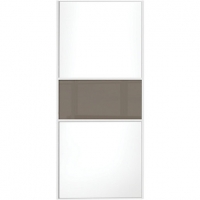 Wickes  Wickes Sliding Wardrobe Door Fineline White Panel & Cappucci