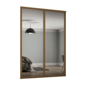 Wickes  Wickes 610mm Oak Shaker frame Single panel Mirror Sliding Wa