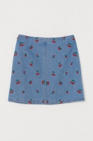 HM   Denim skirt with embroidery
