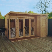 Wickes  Mercia 12 x 8 ft Large Garden Room with Side Shed & Bi-Fold 