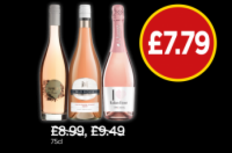 Jouselet Rose, Mud House Sauvignon Blanc Rose, I Heart Itali £7.79