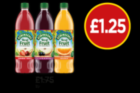 Robinsons No Added Sugar Summerfruits, Apple & Blackcurrant, £1.25