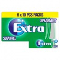 Asda Extra Spearmint Chewing Gum Sugar Free Multipack 6 x 10 Pieces