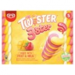 Twister 3ster Mango, Strawberry & Vanilla Ice Lollies 5 Pack
