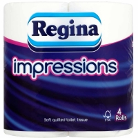Wilko  Regina Impressions Toilet Tissue 4 Rolls 3 Ply