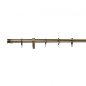 Universal Curtain Pole with Stud Finials - Antique Brass 28m £34.99
