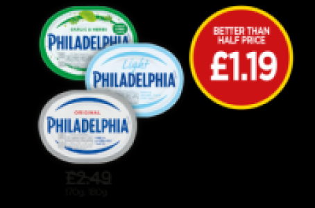 Budgens  Philadelphia Light Garlic & Herbs Soft Cheese, Soft Cheese, 