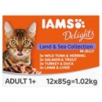 Asda Iams Delights Complete Land & Sea Collection in Jelly Adult Cat F