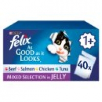 Asda Felix As Good As It Looks Mixed Selection in Jelly Adult Cat Food 
