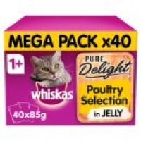 Asda Whiskas Pure Delight Poultry Selection in Jelly Adult Cat Food Pouch