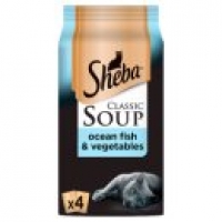 Asda Sheba Classic Soup Ocean Fillets & Vegetables Adult Cat Food Pouch